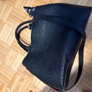 Betsey Johnson Black Embossed Skull Tote